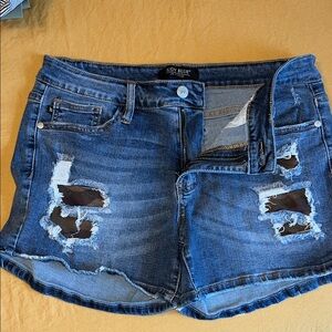 Judy Blue Ripped Blue Jean Shorts
